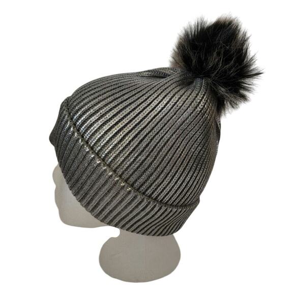 Aerie Metallic Knit Hat Silver OS - Picture 2 of 4